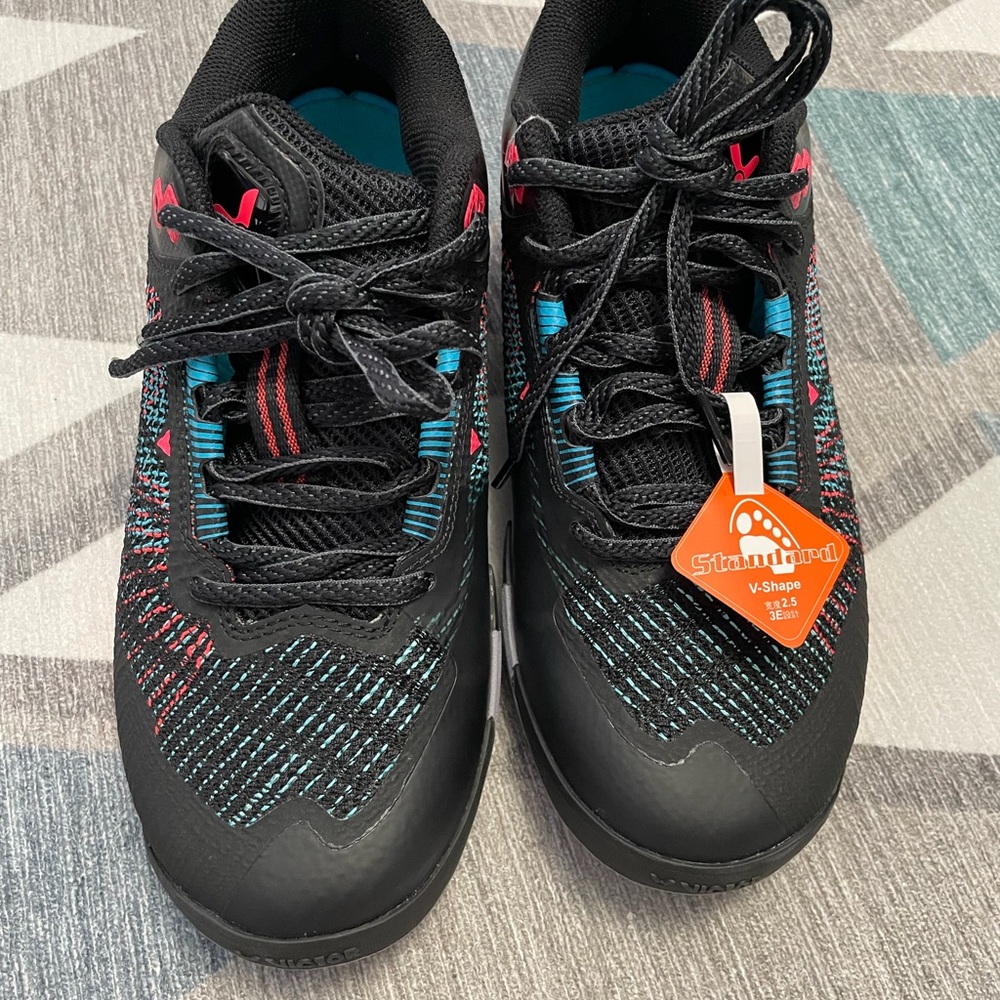 Stylish Black and Blue Badminton Shoes